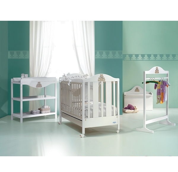 Бяло дървено детско легло "Тео" //  Baby Italia