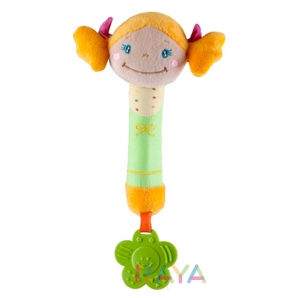 Плюшена бебешка играчка - пищялка с гризалка // Babyono