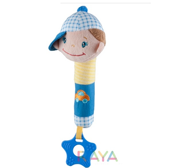 Плюшена бебешка играчка - пищялка и гризалка // Babyono