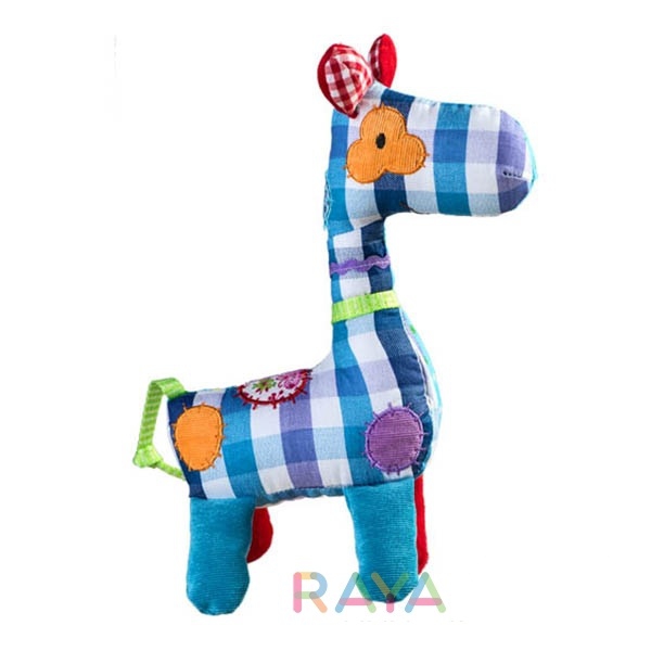 Плюшена детска играчка - дрънкалка  "жираф" // Babyono