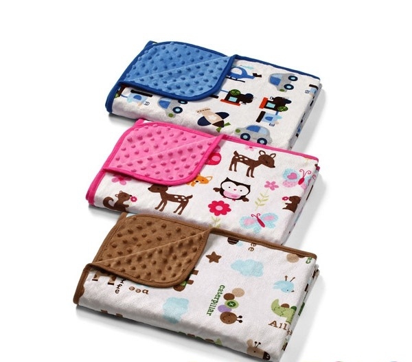 Розова бебешка пелена с 2 лица 75/100см. // Babyono