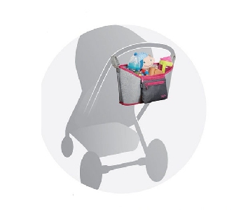 Сив и розов светещ несесер за детска количка // Babyono