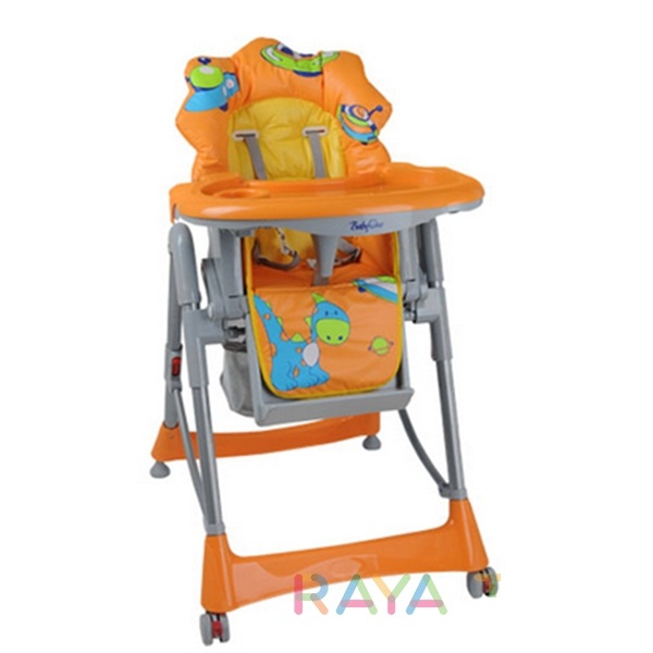 Оранжево детско столче за хранене "Дино" // Babyono 