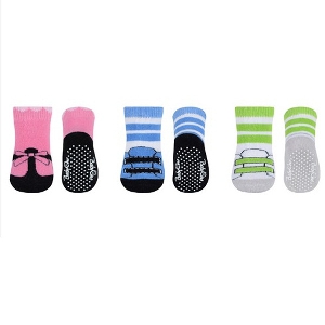 Шарени бебешки чорапи против хлъзгане 3 модела // Babyono