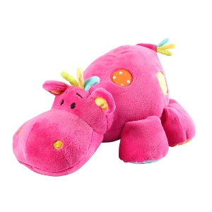 Цветна плюшена бебешка играчка хипопотам 2 модела // Babyono