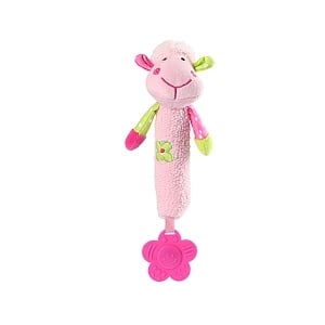 Розова бебешка играчка с гризалка агънце // Babyono