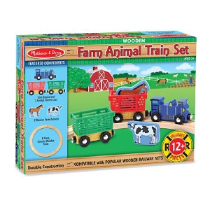 Детска влакова композиция - животните от фермата - Farm Animal Train Set