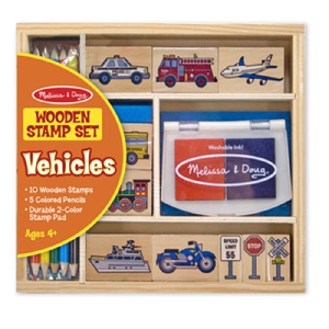 Печати на дървени превозни средства - комплект за деца