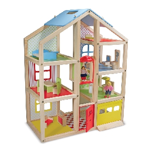 Детски играчки - дървена къща с обзавеждане