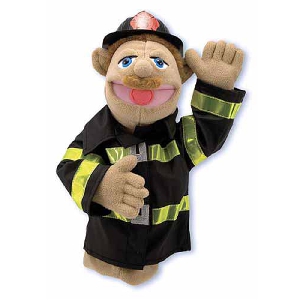 Детска плюшена играчка - пожарникар за куклен театър