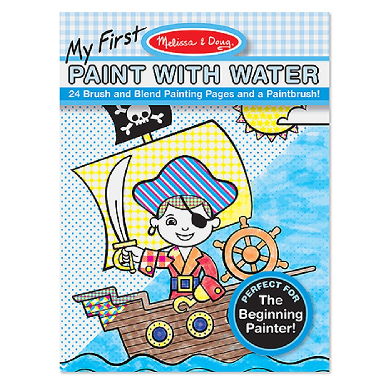 Детски блок с очертани картинки и четка