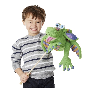 Детска плюшена играчка - дракон за куклен театър