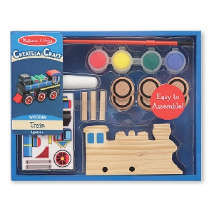 Детска игра - направи и оцвети дървен влак