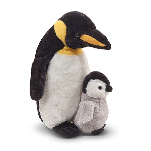 Детски комплект плюшени играчки - майка пингвин с бебе