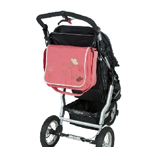 Черна чанта + аксесоари за бебешка количка \