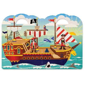 Детска книжка със стикери пиратски кораб