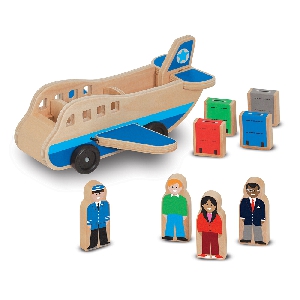 Детски дървен самолет с хора