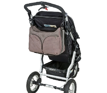 Чанта за детска количка в цикламен цвят + аксесоари  // Lassig Basic Shoulder Mosaic Rumba Rouge