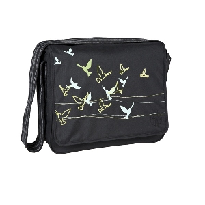 Черна чанта + аксесоари за детска количка // Lassig Casual Messenger Flock of Birds Black