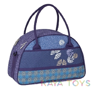 Синя чанта с аксесоари - ръчна и за детска количка //  Lassig Casual Shoulder bloom dark purple
