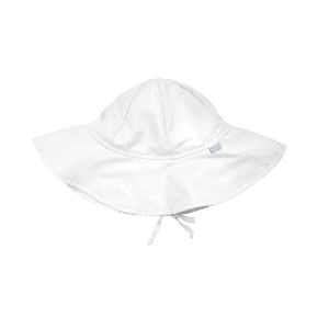 Бяла бебешка шапка за слънце с периферия размер S //  Lassig 