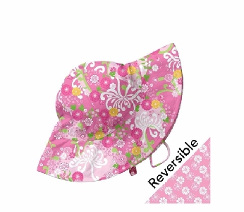 Двулицева бебешка шапка - слънцезащитна, за новородени - Pink Mum Garden