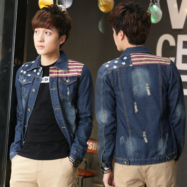 Ретро есенно дънково яке за мъже сезон пролет есен