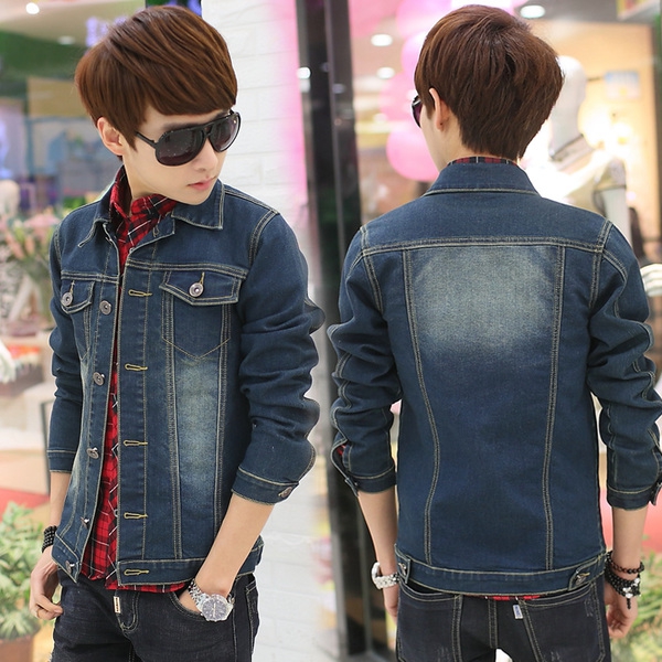 Ретро есенно дънково яке за мъже сезон пролет есен