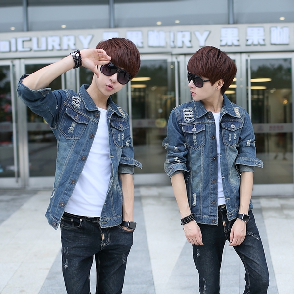 Ретро есенно дънково яке за мъже сезон пролет есен