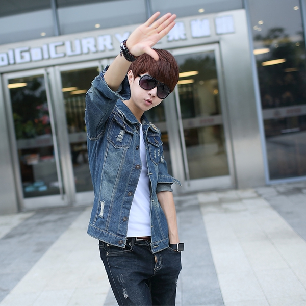 Ретро есенно дънково яке за мъже сезон пролет есен