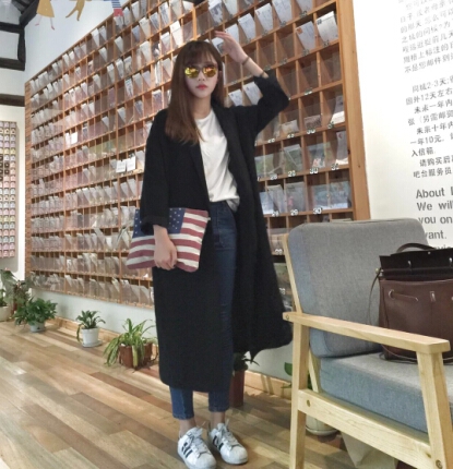 Дамско есенно дълго яке, спортно и ретро