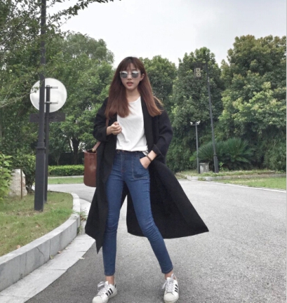 Дамско есенно дълго яке, спортно и ретро