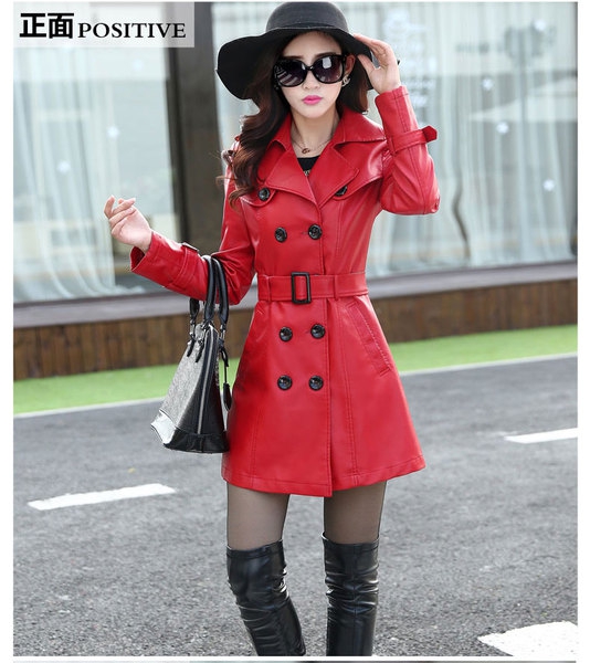 Оригинално дамско палто от изкуствена кожа, есенно-зимно