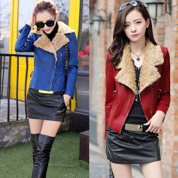  Дамско кожено късо палто, есенно-зимни различни модеи