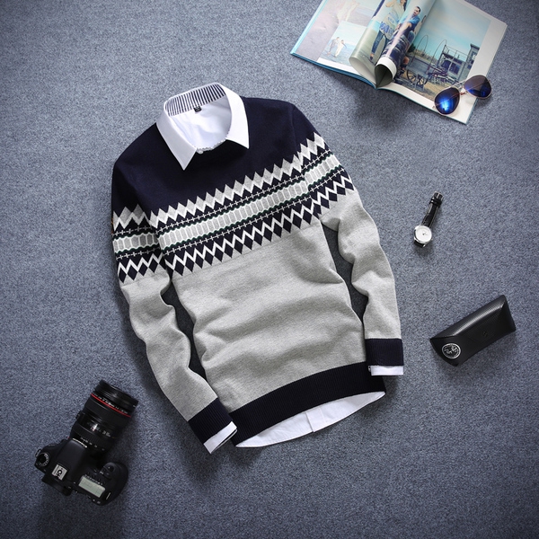  Мъжки зимен пуловер с дълъг ръкав - различни модели