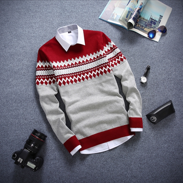  Мъжки зимен пуловер с дълъг ръкав - различни модели