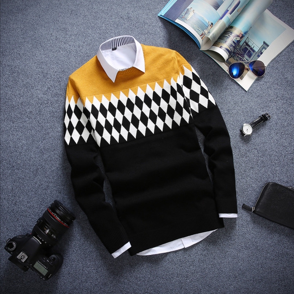  Мъжки зимен пуловер с дълъг ръкав - различни модели