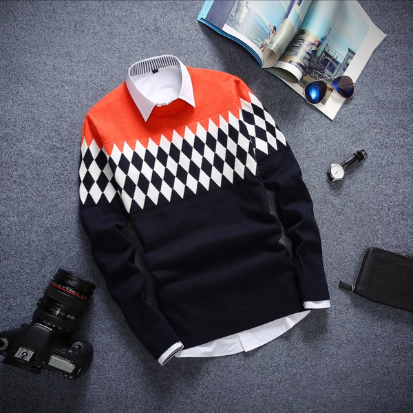  Мъжки зимен пуловер с дълъг ръкав - различни модели