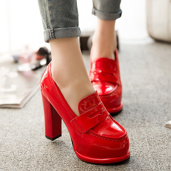 Дамски модерни обувки с висок ток от изкуствена кожа, есенно-зимни, различни модели