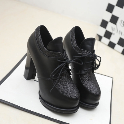 Дамски модерни обувки с висок ток от изкуствена кожа, есенно-зимни, различни модели