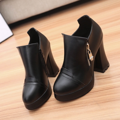 Дамски модерни обувки с висок ток от изкуствена кожа, есенно-зимни, различни модели