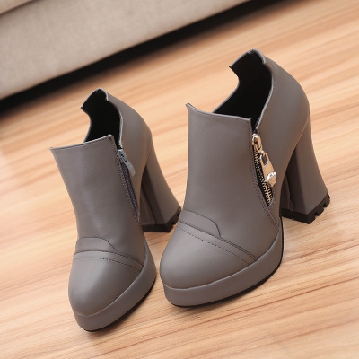 Дамски модерни обувки с висок ток от изкуствена кожа, есенно-зимни, различни модели