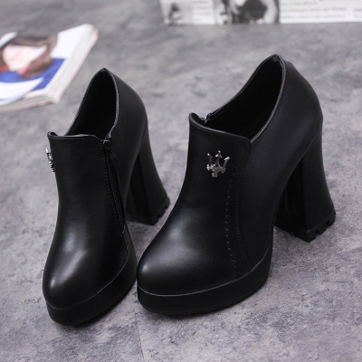 Дамски модерни обувки с висок ток от изкуствена кожа, есенно-зимни, различни модели