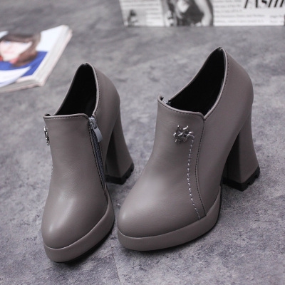 Дамски модерни обувки с висок ток от изкуствена кожа, есенно-зимни, различни модели