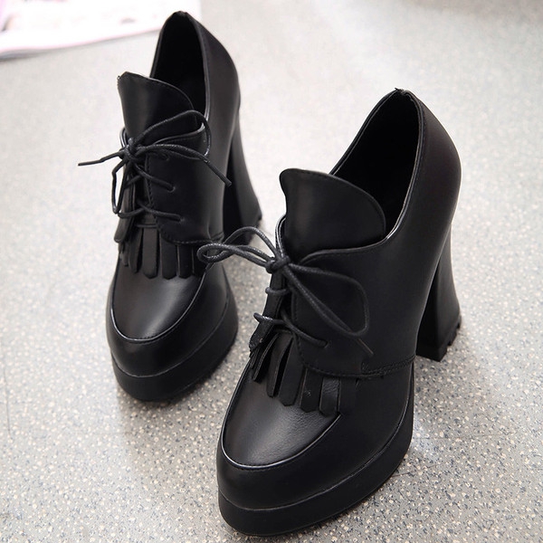 Дамски модерни обувки с висок ток от изкуствена кожа, есенно-зимни, различни модели