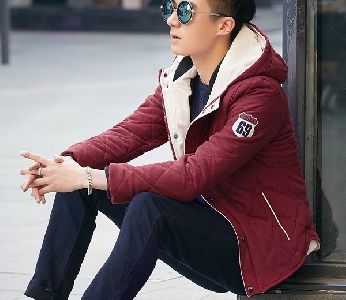 Χοντρό Ανδρικό  μπουφάν  χειμερινό με κουκούλα - 3 μοντέλα - κόκκινο, μπεζ και μπλε