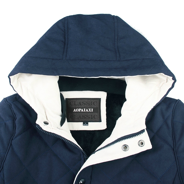 Мъжки дебели  зимни якета с качулка  - 3 модела - червено, бежово и синьо