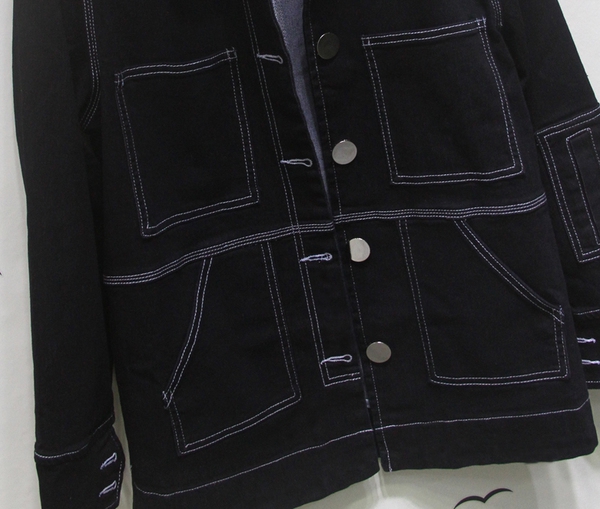  Дамско зимно дънково яке - тъмен модел