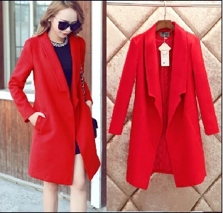 Дамско зимно палто в два модела - сив и червен, разнообразие от размери