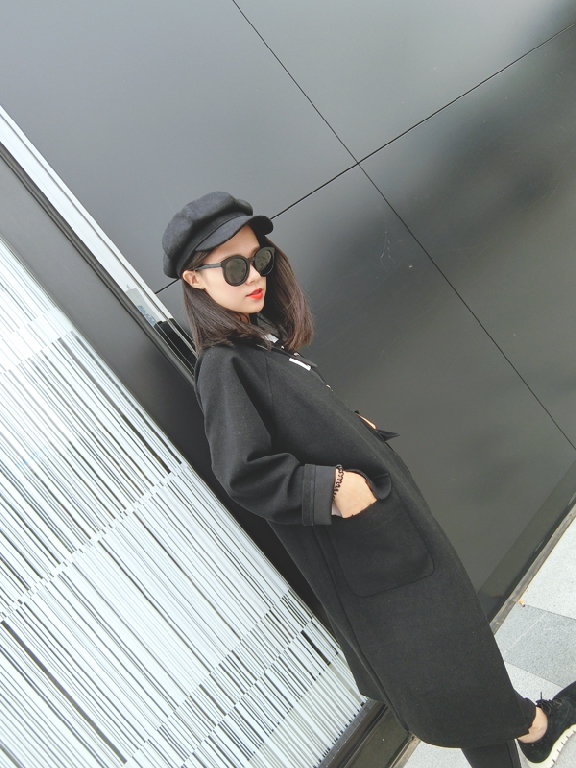  Дамско зимно вълнено палто с дълги ръкави - два модела